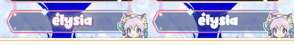 elysia header with and without halo and purplee drop shadow.
